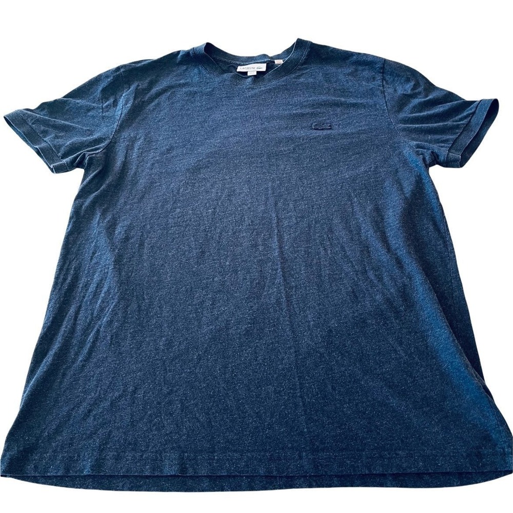 Lacoste Mens Size XL Navy Blue Short Sleeve Shirt Tee Preppy Classic Summer